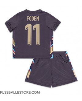 Günstige England Phil Foden #11 Auswärts Trikotsatzt Kinder EM 2024 Kurzarm (+ Kurze Hosen)